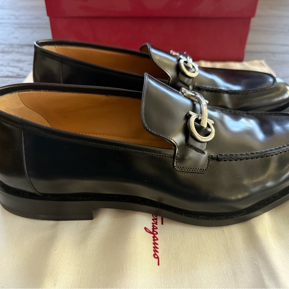 Salvatore Ferragamo Gustav Black Loafers — 12 EE — Worn Once Full Set + Receipt - Picture 6 of 12